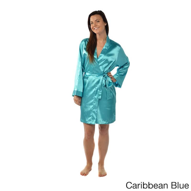 Leisureland Satin Charmeuse Knee-length Kimono Robe