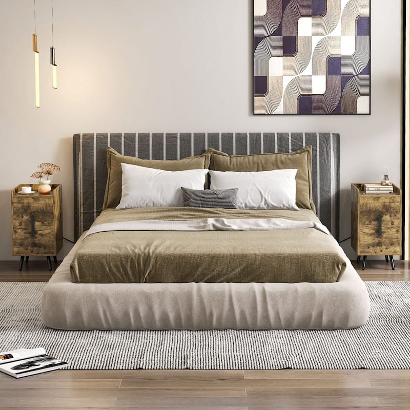 Costway Nightstand with Charging Station Home Bedside Sofa Side Tables
