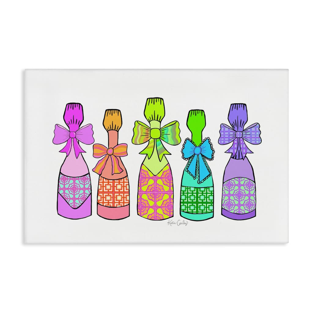 Stupell Patterned Drink Bottles Canvas Wall Art Design By Katie Conley