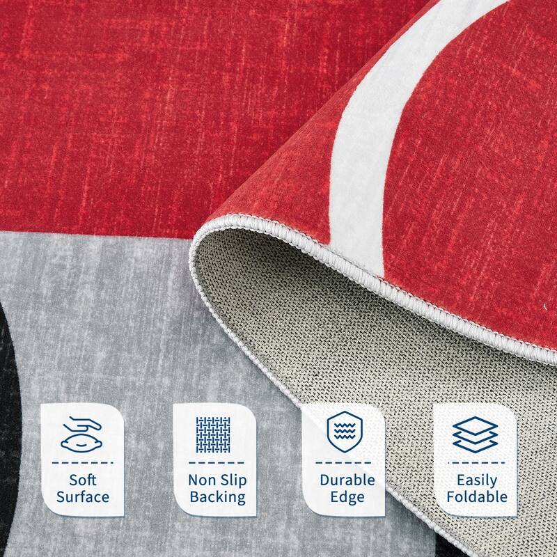 Washable Rugs for Living Room Bedroom Circles Pattern Rug Modern Geometric Area Rug