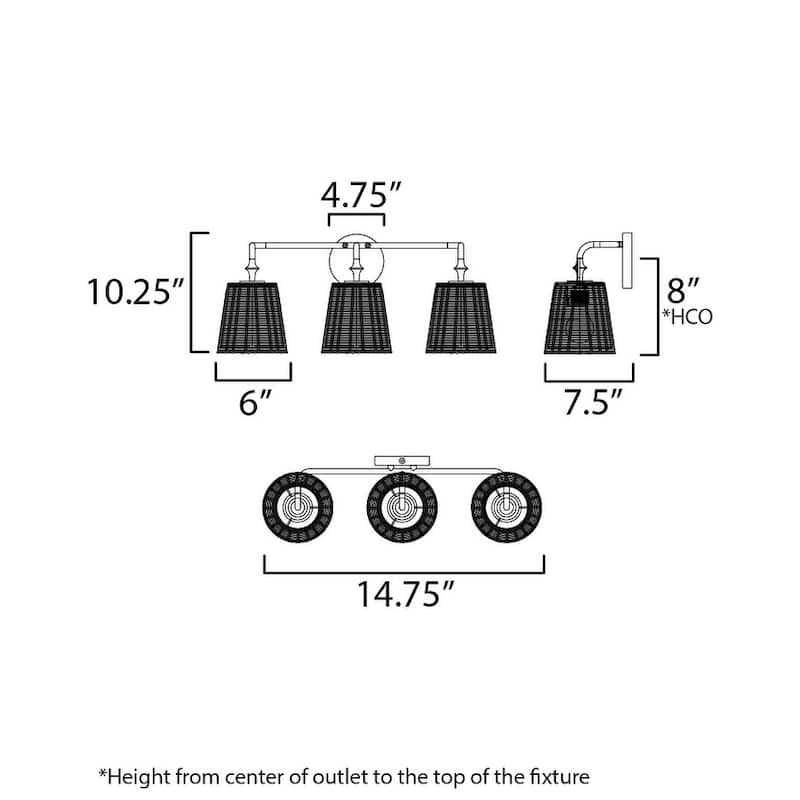 Maxim 21483WWT Baja 3 Light 25" Wide Vanity Light