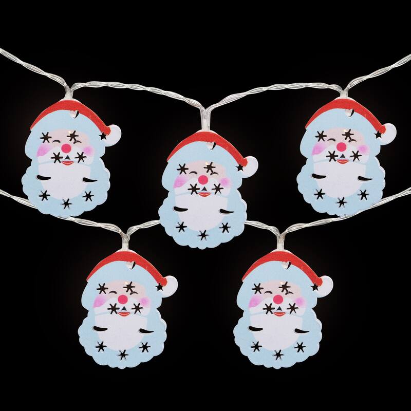 LED Santa Claus Christmas Fairy Lights - 4' Copper Wire - 10ct