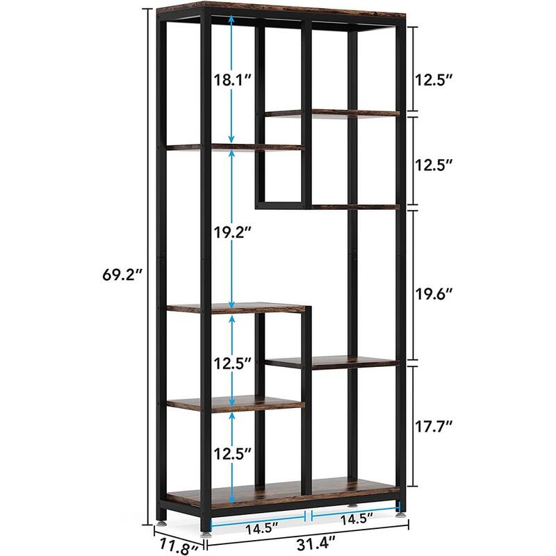 6-Tier Tall Bookshelf Bookcase for Home Office