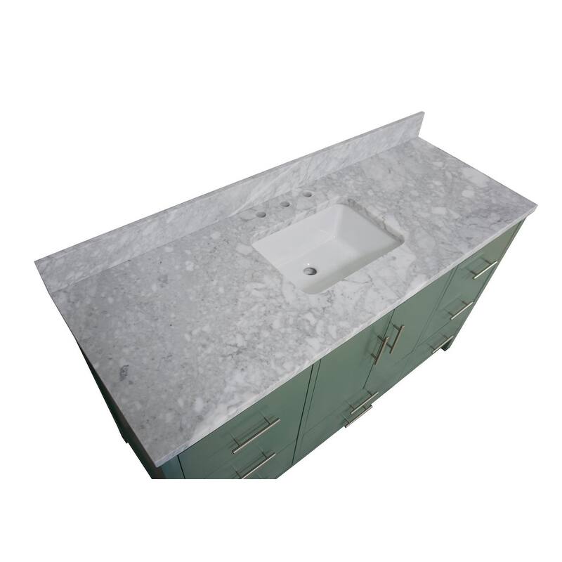 KitchenBathCollection California 60" Single Bathroom Vanity with Carrara Marble Top