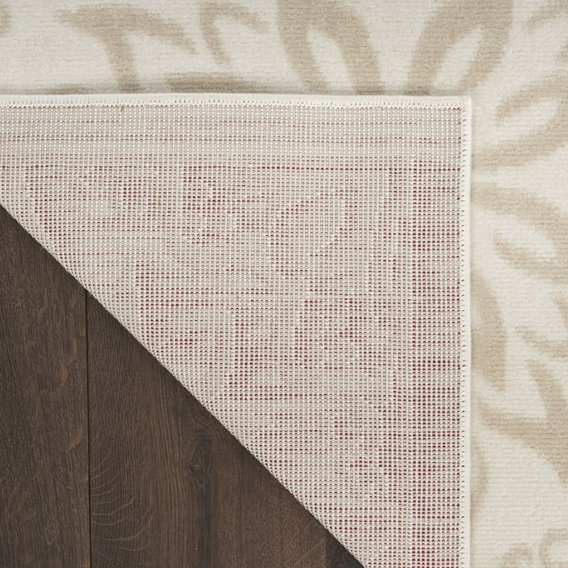 Bemak Power Loomed Abstract Floral Traditional Non Skid Stain Resistant Area Rug By HomeRoots - 72' X '24' X '0.5