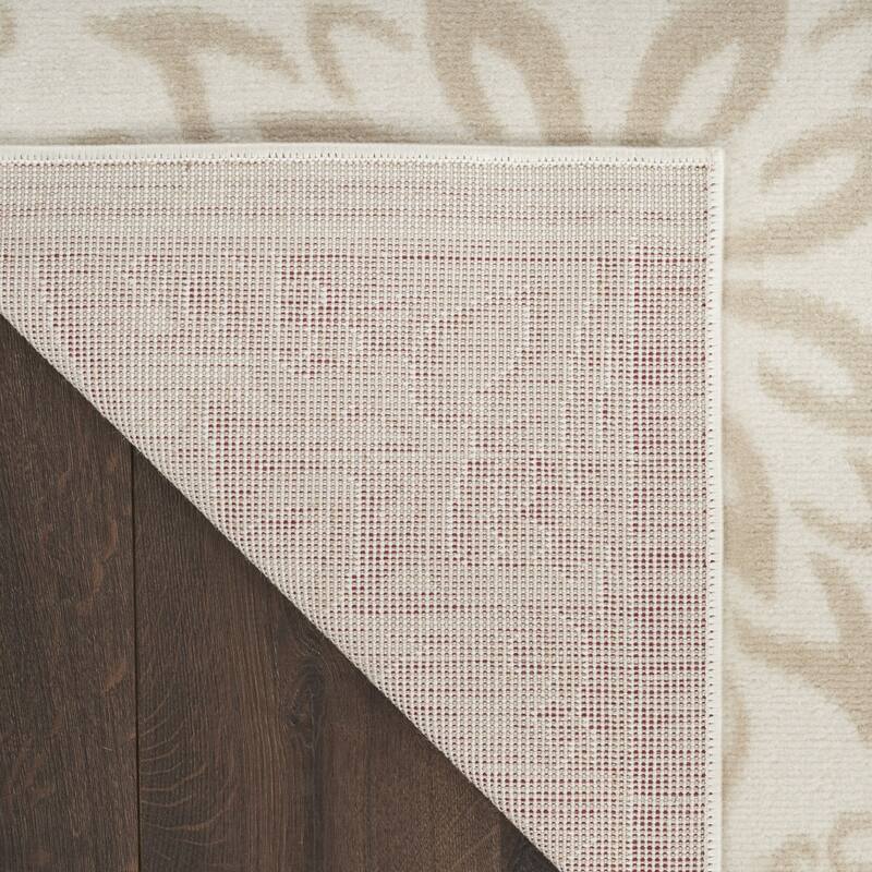 Bemoq Power Loomed Abstract Floral Traditional Stain Resistant Area Rug By HomeRoots - 87' X '27' X '0.5