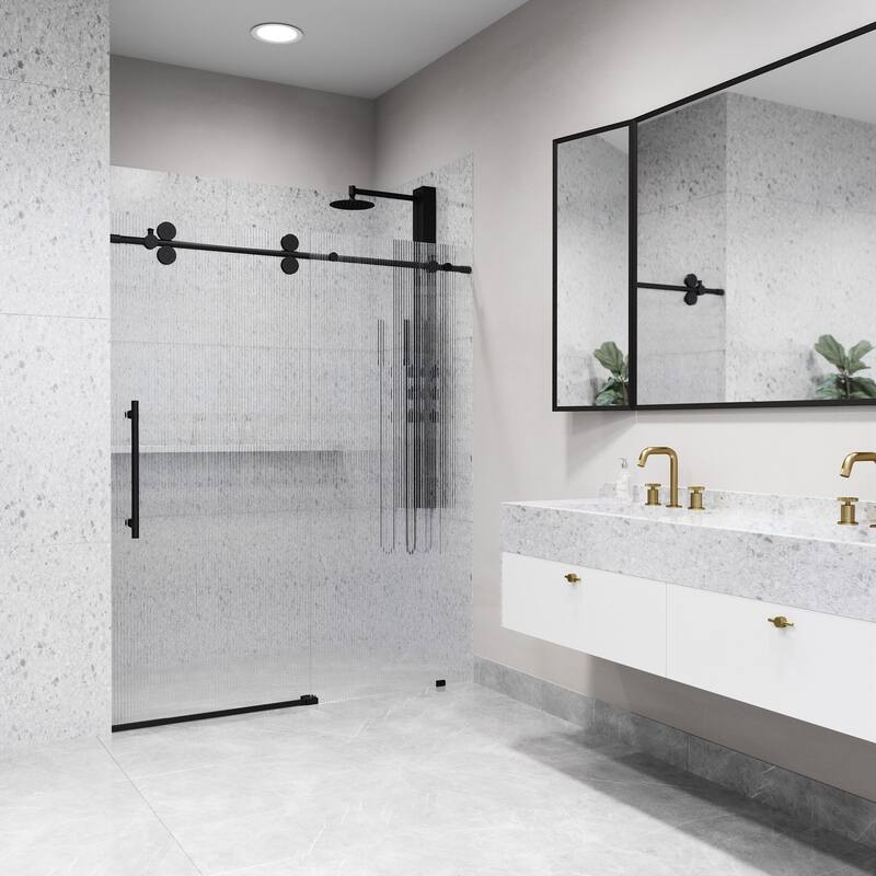 VIGO Elan 56" to 60" W x 74" H Frameless Sliding Shower Door