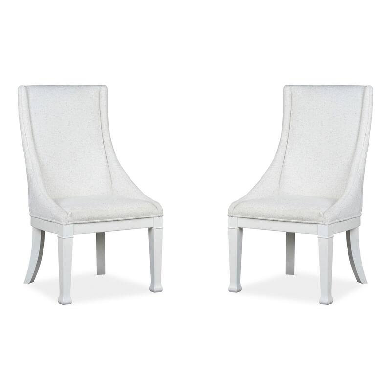 Magnussen Home Kingston Whisper White And Cerused Nutmeg Upholstered Host Chair Two Pack - 23.5''W x 25.5''D x 41.25''H - 23.5''W x 25.5''D x 41.25''H - Set of 2 - Whisper White - Dining Height