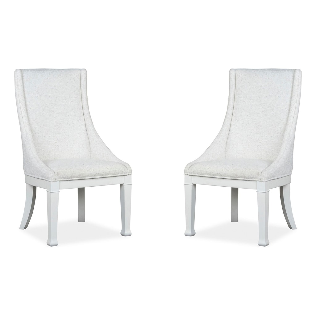 Magnussen Home Kingston Whisper White And Cerused Nutmeg Upholstered Host Chair Two Pack - 23.5''W x 25.5''D x 41.25''H