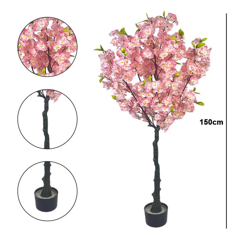 Artificial Cherry Blossom Plants for Home Decor Indoor