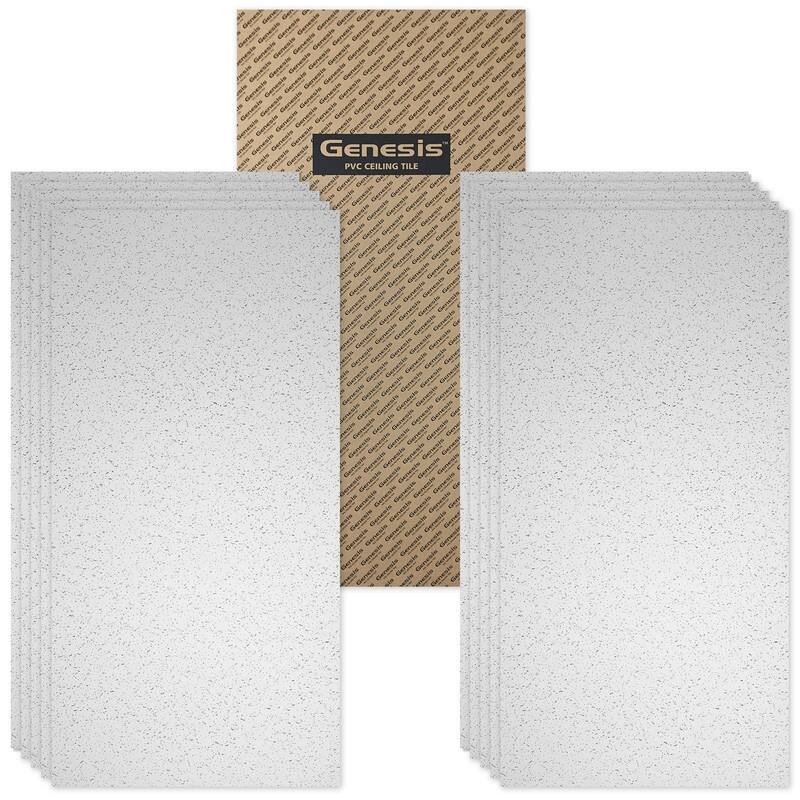 Genesis Printed Pro White 2 x 4 Lay-in Ceiling Tiles - Pack of 10