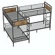 preview thumbnail 6 of 12, Quad Bunk Bed for 4 Kids, Heavy Duty Metal Twin Bunk Bed Frame, Detachable Triple Bunk Bed