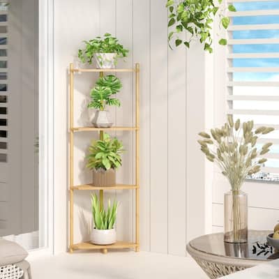Corner Shelf Stand - 11.4"D x 11.4"W x 42.7"H