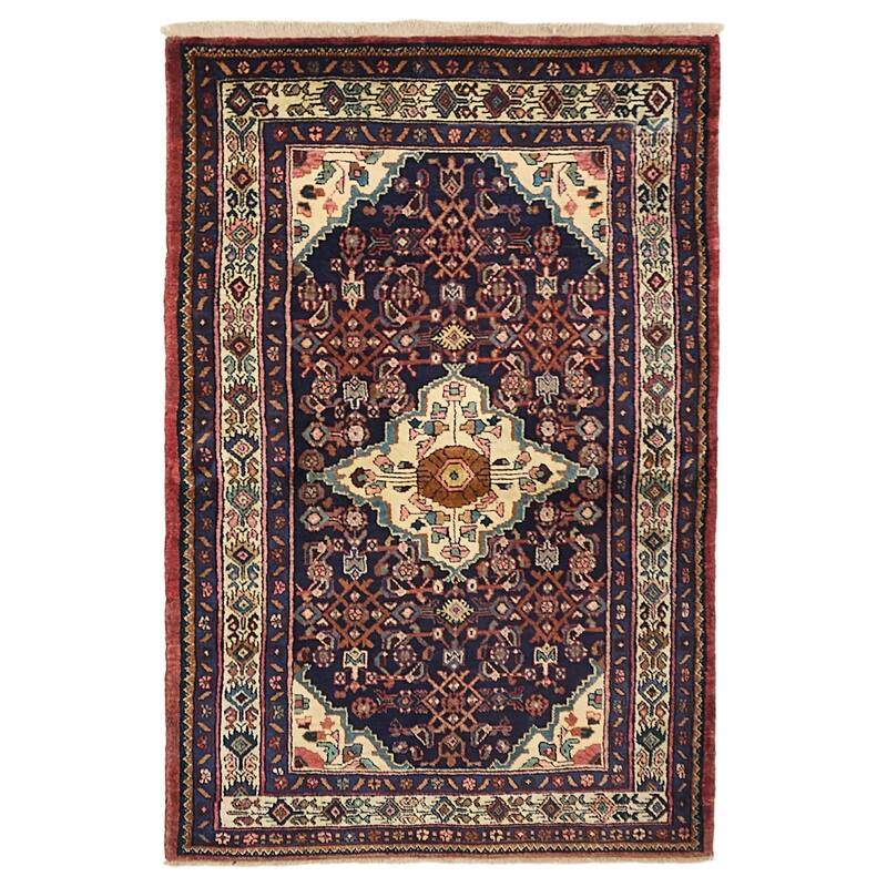 ECARPETGALLERY Hand-knotted Anadol Dark Navy Wool Rug - 4'2 x 6'7
