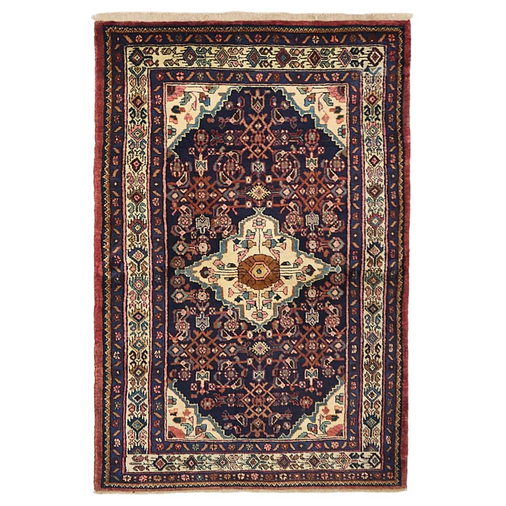 ECARPETGALLERY Hand-knotted Anadol Dark Navy Wool Rug - 4'2 x 6'7