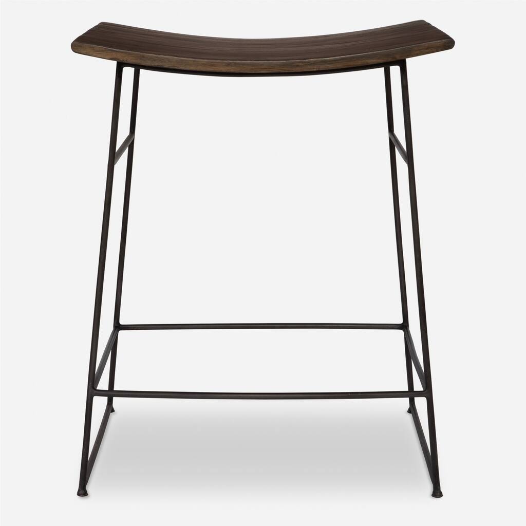 Scooped Seat Counter Stool - 26" - Brown and Black