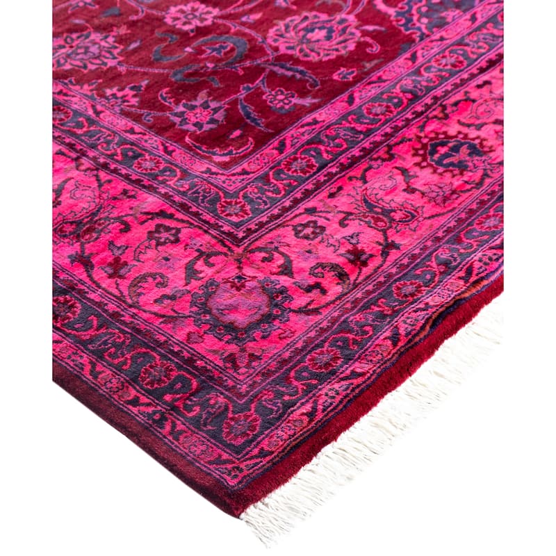 Overdyed One-of-a-Kind Hand-Knotted Area Rug - Red - 6' 1" x 8' 10"