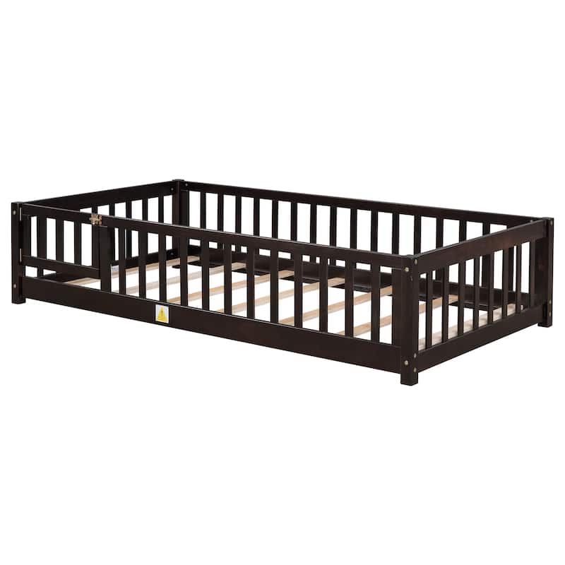 Floor Platform Bed With Fence And Door