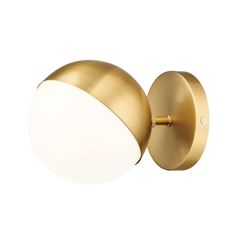 Z-Lite 7517-1S Realm Sphere 7" Tall Bathroom Sconce - Modern Gold