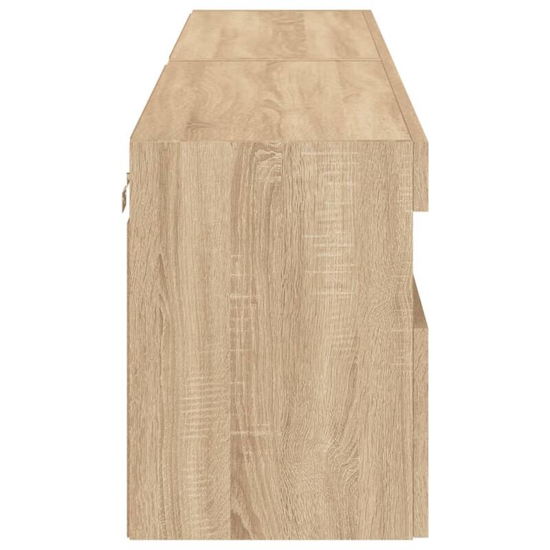 vidaXL TV Wall Stand with LED Lights Console Entertainment Center Living Room - 31.5" x 11.8" x 15.7"