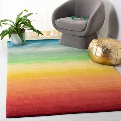 SAFAVIEH Handmade Manhattan Karmen Rainbow Ombre Wool Rug