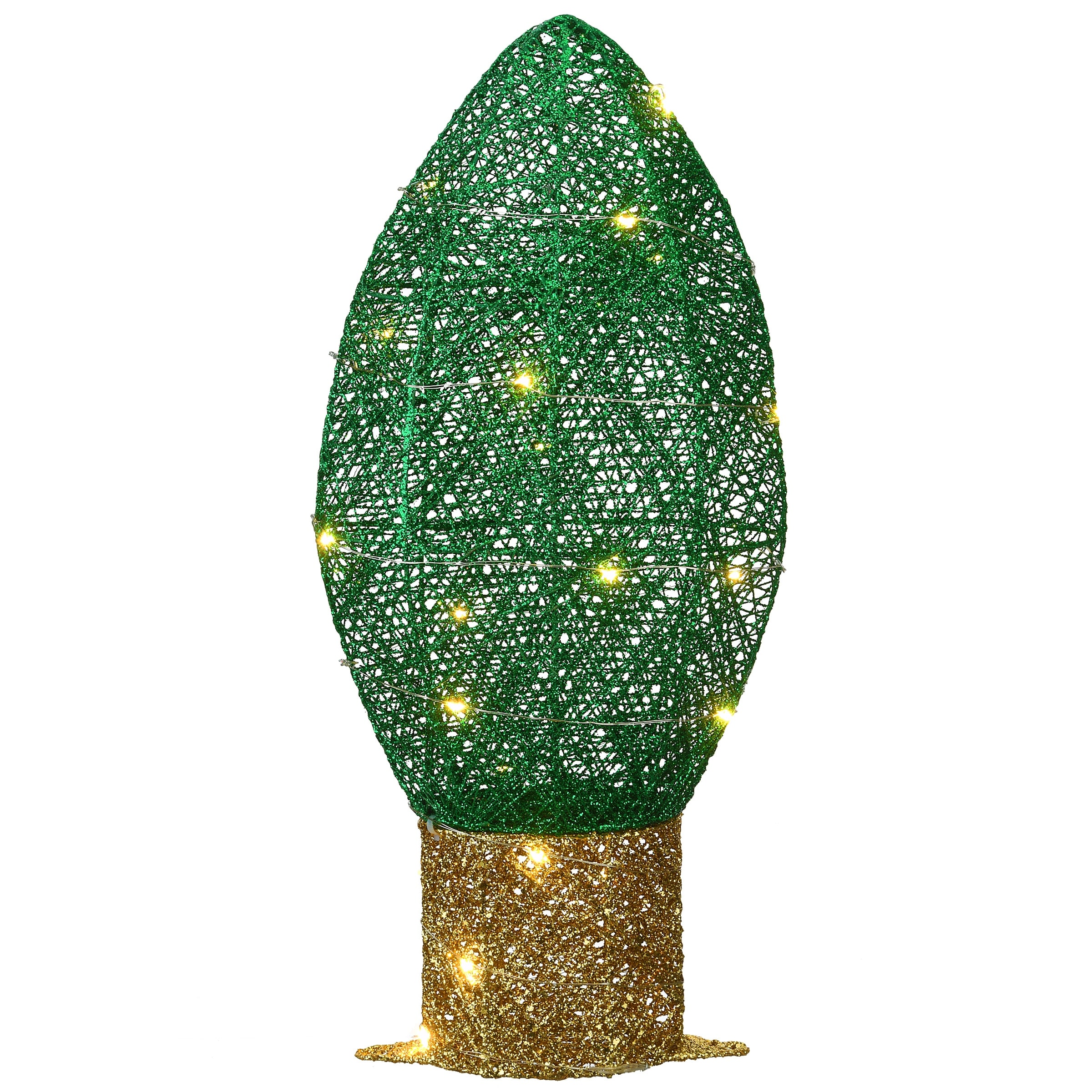 National Tree Company 20 in. Pre-Lit Green Christmas Light Bulb Decoration - 20 in