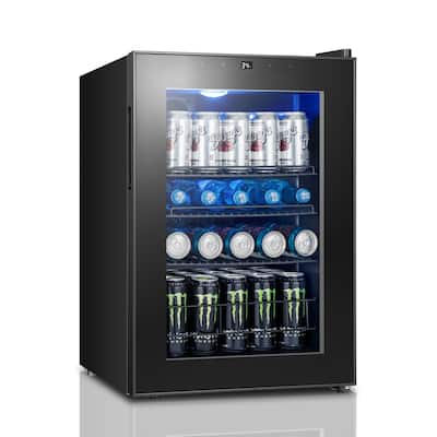 Yeego 2.2 Cu.Ft Beverage Refrigerator, Glass Door Mini Fridge with LED Light, Quiet Cooling, Adjustable Shelves