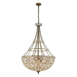 Elizabethan 28-inch Wide 10-Light Chandelier in Dark Bronze - 28in W