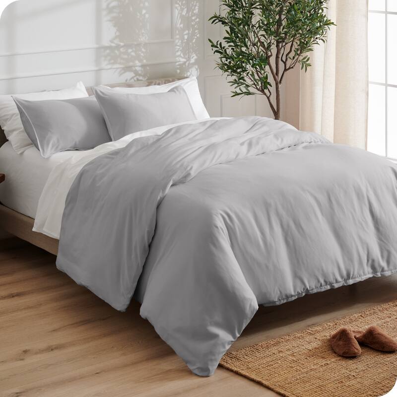 Bare Home Soft Hypoallergenic Microfiber Duvet Cover and Sham Set