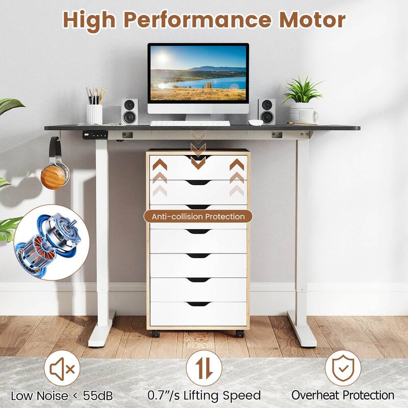 Costway 48” x 24” Electric Standing Desk with LED Display 2 Memory
