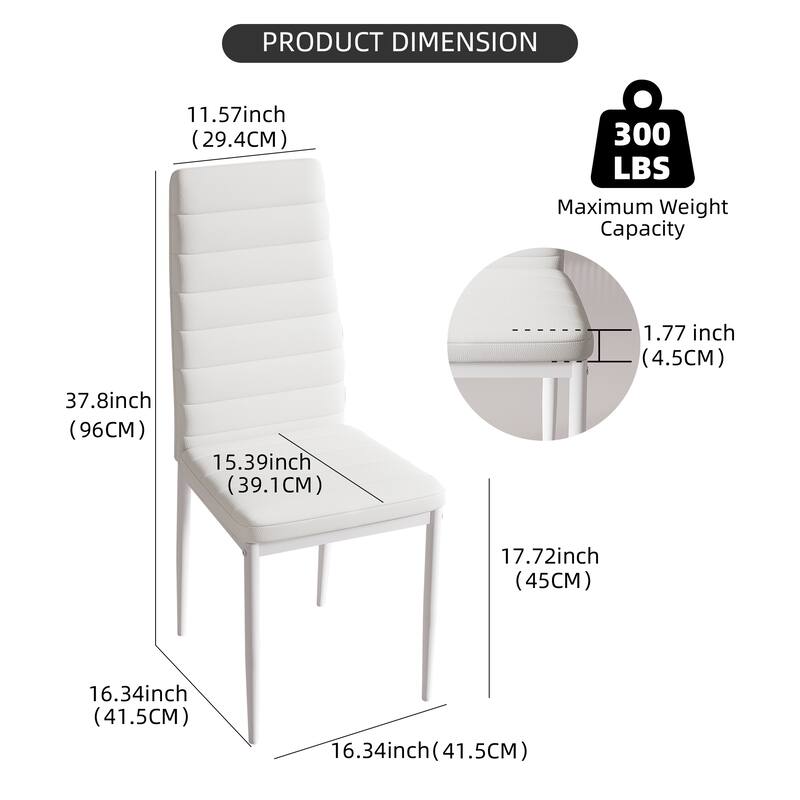 Modern Faux Leather Upholstered Dining Chair (Set of 4)