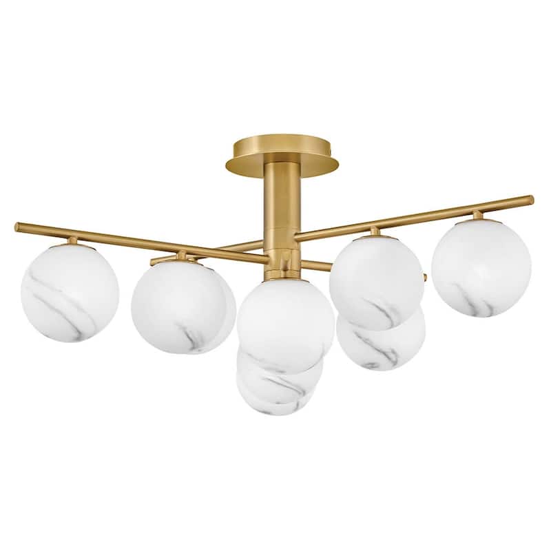 Fredrick Ramond FR41903 Selene 9 Light 30" Wide Semi-flush Ceiling