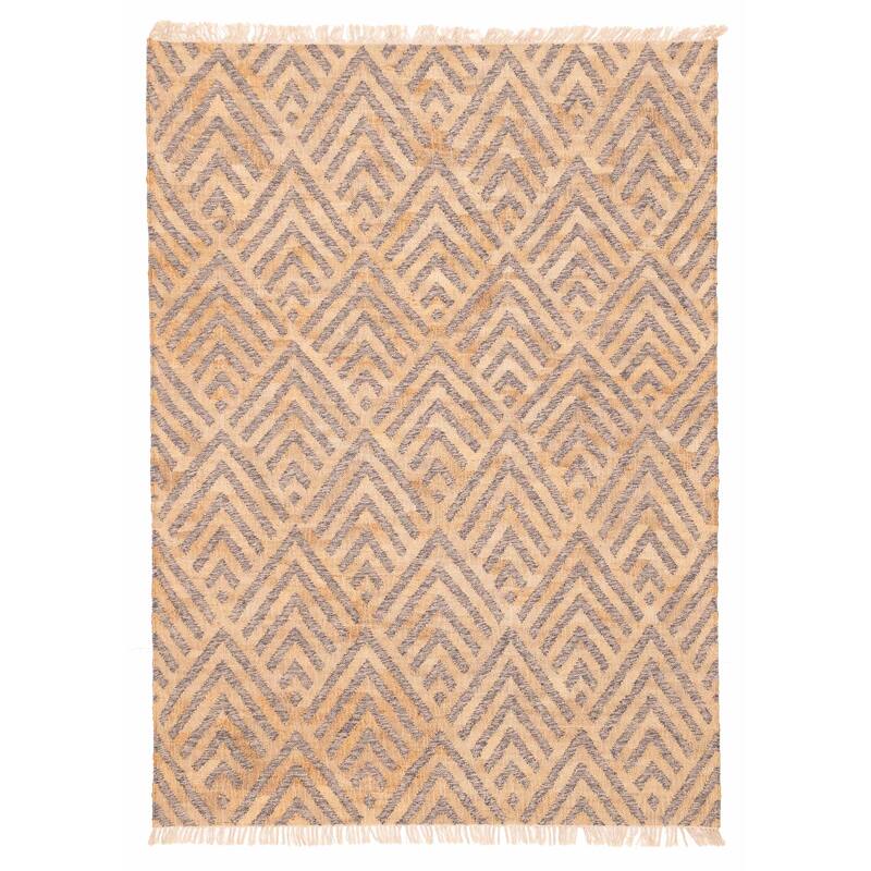 ECARPETGALLERY Flat-Weave Palas Denizli Tan Jute Kilim - 5'6 x 7'8
