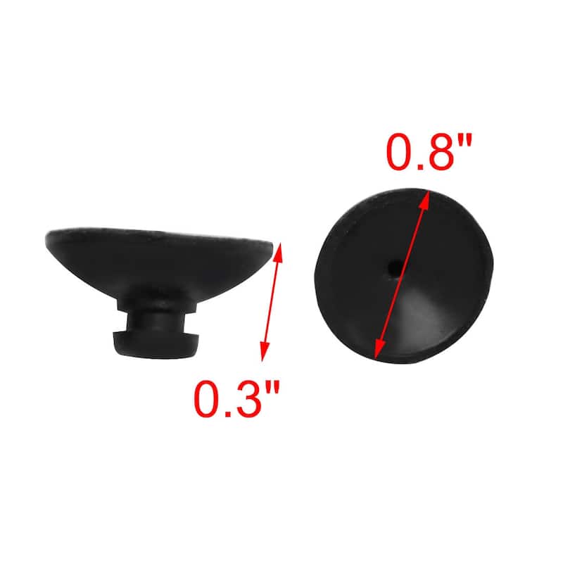 Wall Rubber Round Shaped Attachable Suction Cup 20mm Dia 6 PCS - Black - 0.8" x 0.3"(Dia*H)