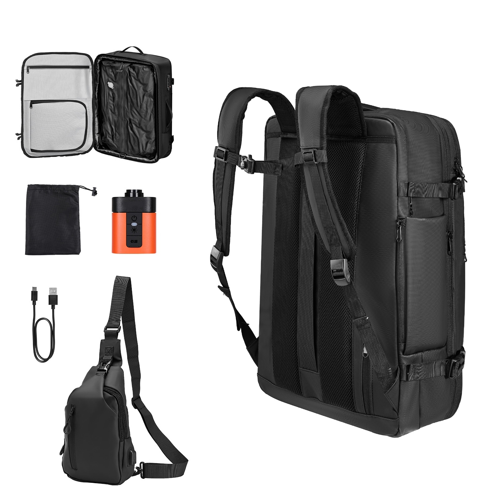 UIMOSO Vacuum Travel Backpack, Expandable Vacuum Seal Compression Travel Backpack with Pump, with TSA-Approved Lock