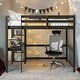 preview thumbnail 20 of 57, Comprehensive Design Full Size Loft Bed with Desk,Shelves and Ladder Espresso