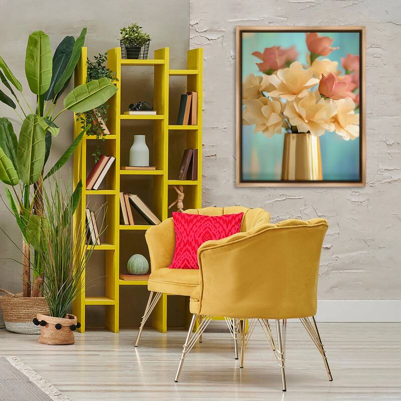Stupell Modern Day Floral Bouquet Framed Floater Canvas Wall Art Design By Franklyn Gregory
