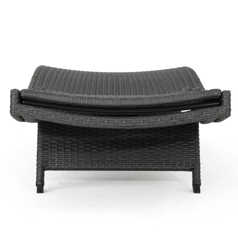 2-Piece PE Wicker Chaise Lounge Set, Adjustable Outdoor Stackable Sunbathing Chairs