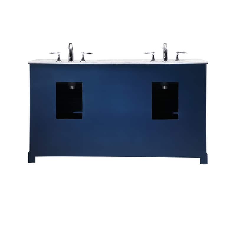 Contemporary 60" Double Bathroom Vanity Set