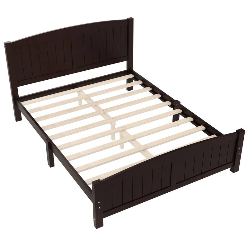Queen Size Platform Bed, Solid Wood Platform Bed with Support Slats and Strong Structure, No Box Spring Needed