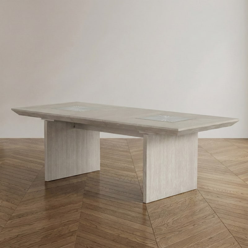 Furniture of America Juniper Modern Light Grey Solid Wood 90" Dining Table with Leaf - Light Grey