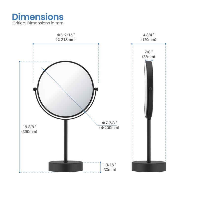 Circular Free Standing Magnifying Make Up Mirror