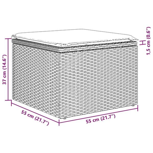 dimension image slide 4 of 5, vidaXL 4 Piece Garden Sofa Set with Cushions - 94.1×46.1×27.2