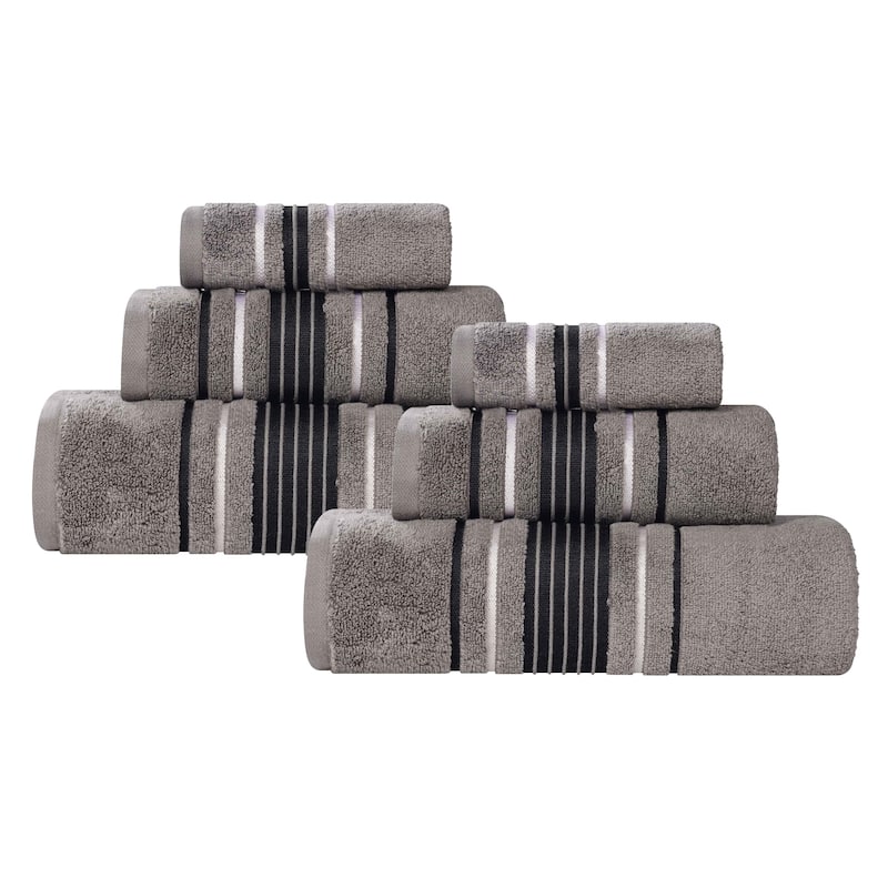 Superior Sadie Zero Twist Cotton 6 Piece Solid Towel Set