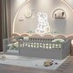 preview thumbnail 1 of 8, Twin Size Toddler Floor Bed Safety Kids Bed with High Guardrails (19.6 inch), Concise Fence Bed for Boys Girls Kids Toddler Grey - Twin