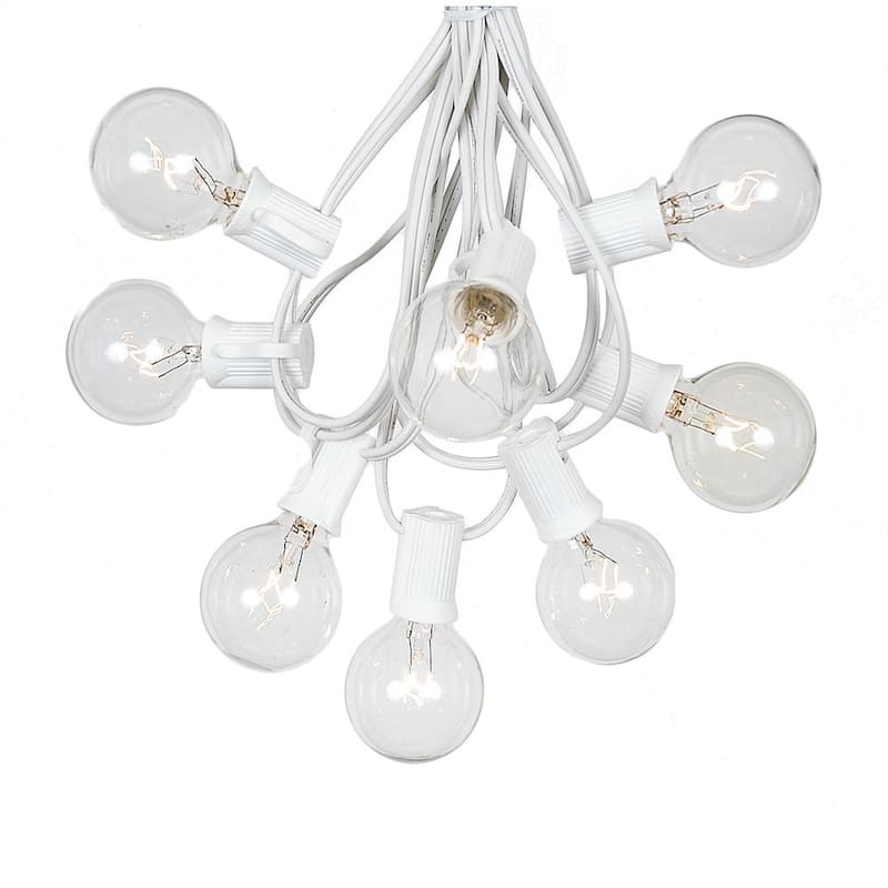 25 Foot G40 Outdoor Globe Patio String Lights - Set of 25 G40 Clear Bulbs (Bulbs Only) - White