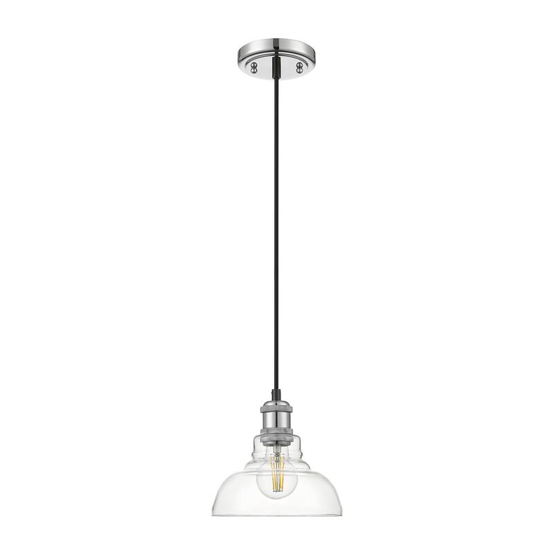Yep by Golden Lighting Carver 1-light Pendant in Chrome - Mini Pendant