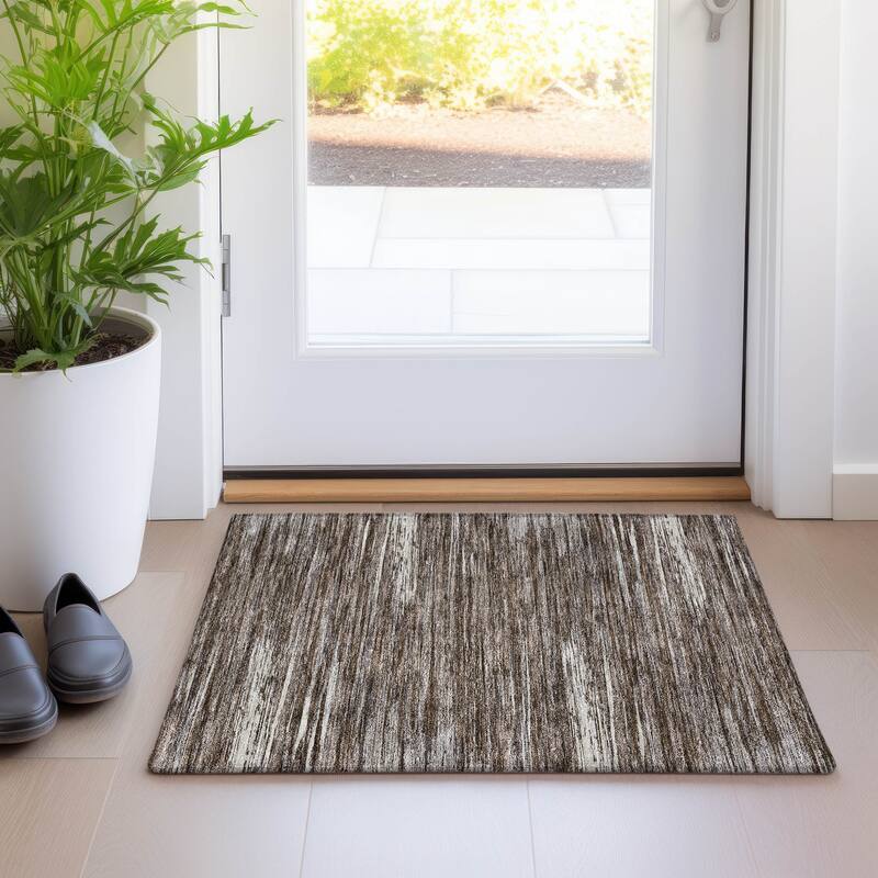 Premium Washable Super Soft Ombre Stripes Mayfield Rug - Brown - 1'8" x 2'6"