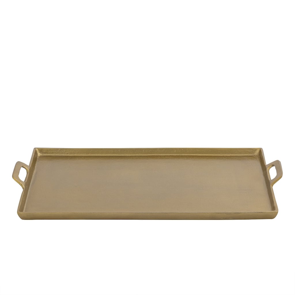 Alum. Tray w/Handles 15x25" - Ant. Brass - ANTIQUE BRASS