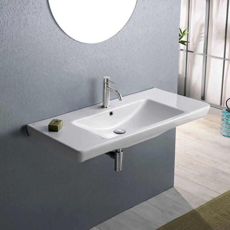 Nameeks CeraStyle 068400-U-One Hole Porto 37-5/8" Rectangular Ceramic